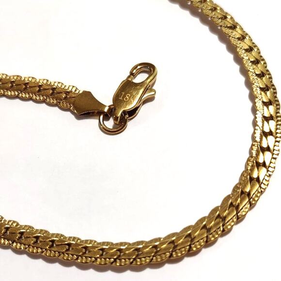 18k Genuine Gold Plated Necklace Cuban Snake Chain Style Birthday Christmas Gift - Picture 2 of 4